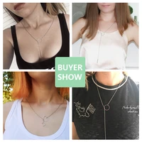 long necklaces pendants women neckless stainless steel choker for women heart chain necklace collares fashion jewelry cross neck