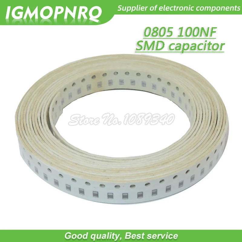100 шт. 100nF 0805 100nf X7R ошибка 10% 50V 0 1 мкФ 104 SMD толстая пленка чип многослойный