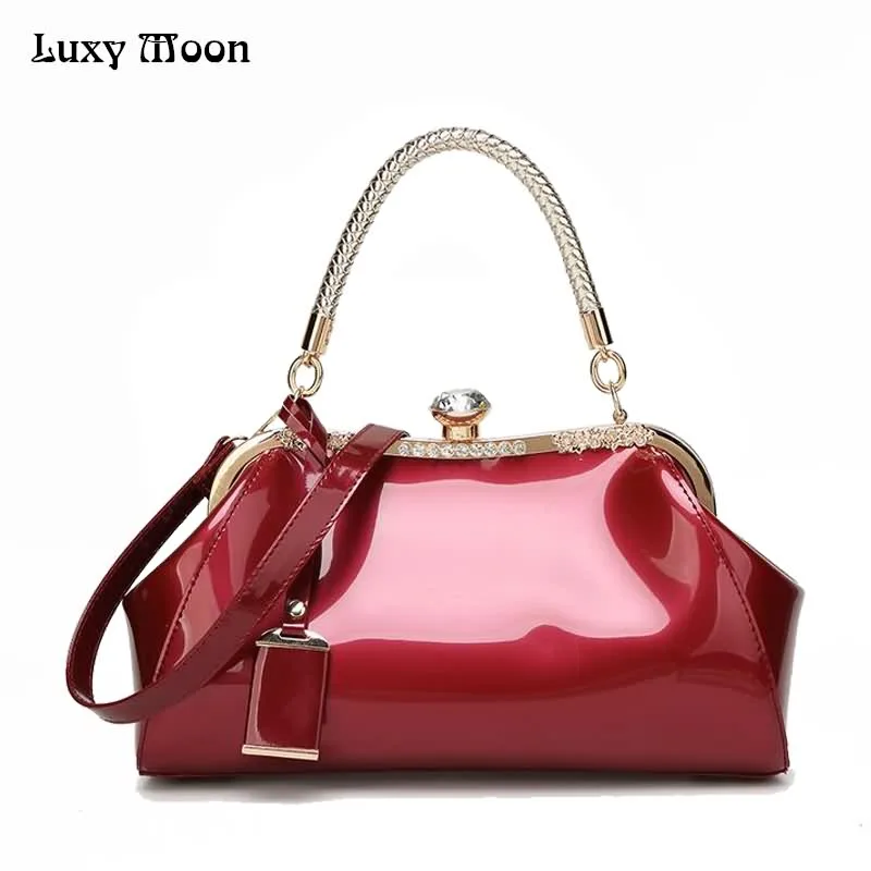 

Роскошные женские сумочки LUXY MOON, модные повседневные Клатчи из искусственной кожи, блестящие яркие сумки на плечо со стразами, Женский коше...