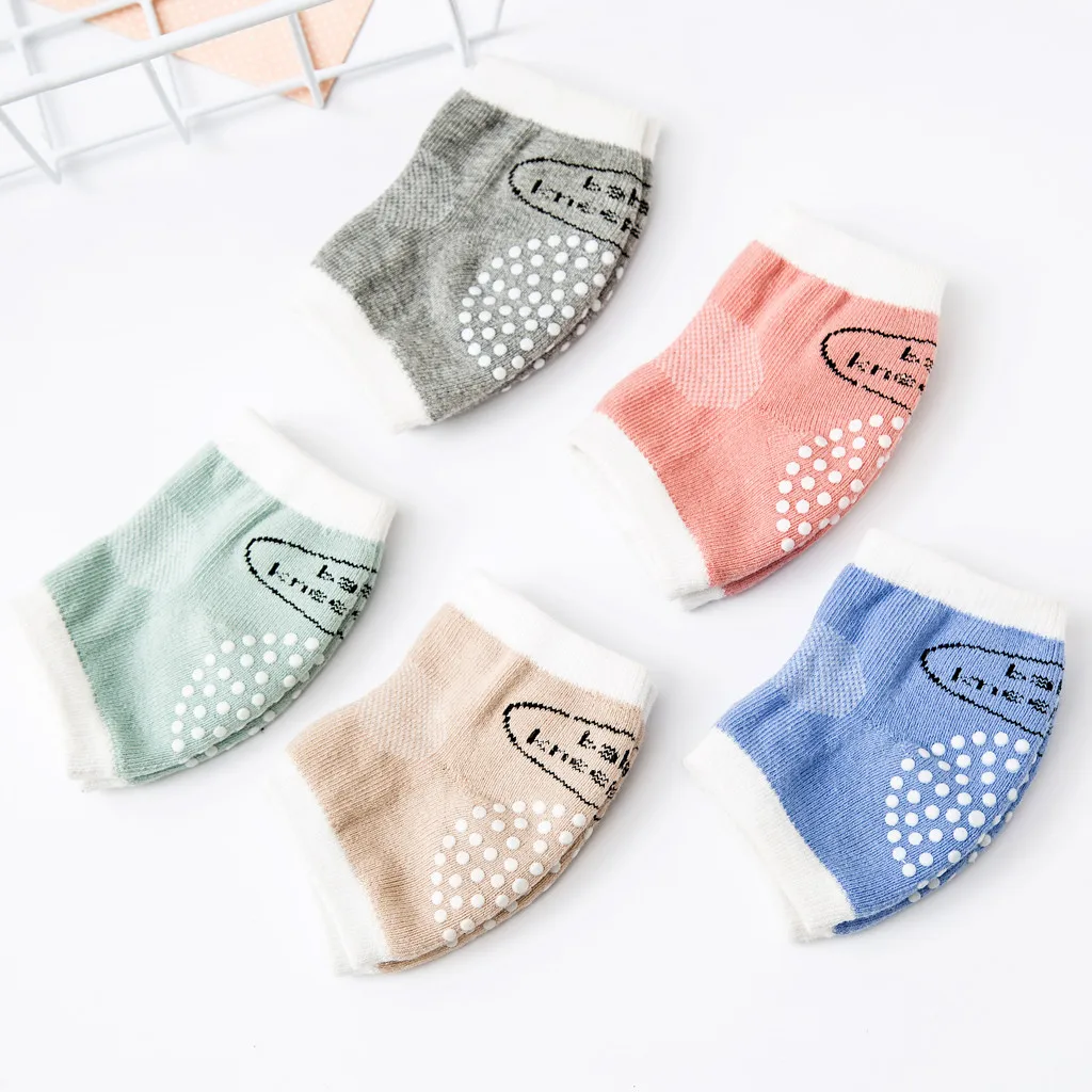 Нескользящие наколенники для малышей от 0 до 18 месяцев, летние детские хлопковые наколенники для ползания, махровые плотные дышащие сетчатые наколенники