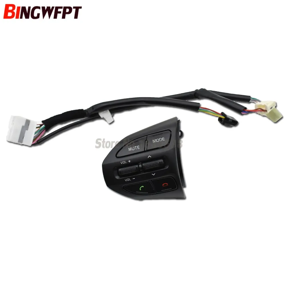 Left-Heating cable Кнопка рулевого колеса Левая или правая с нагревательным кабелем для KIA K2 RIO Кнопка круиз-контроля переключатель - Цвет: Left-Heating cable