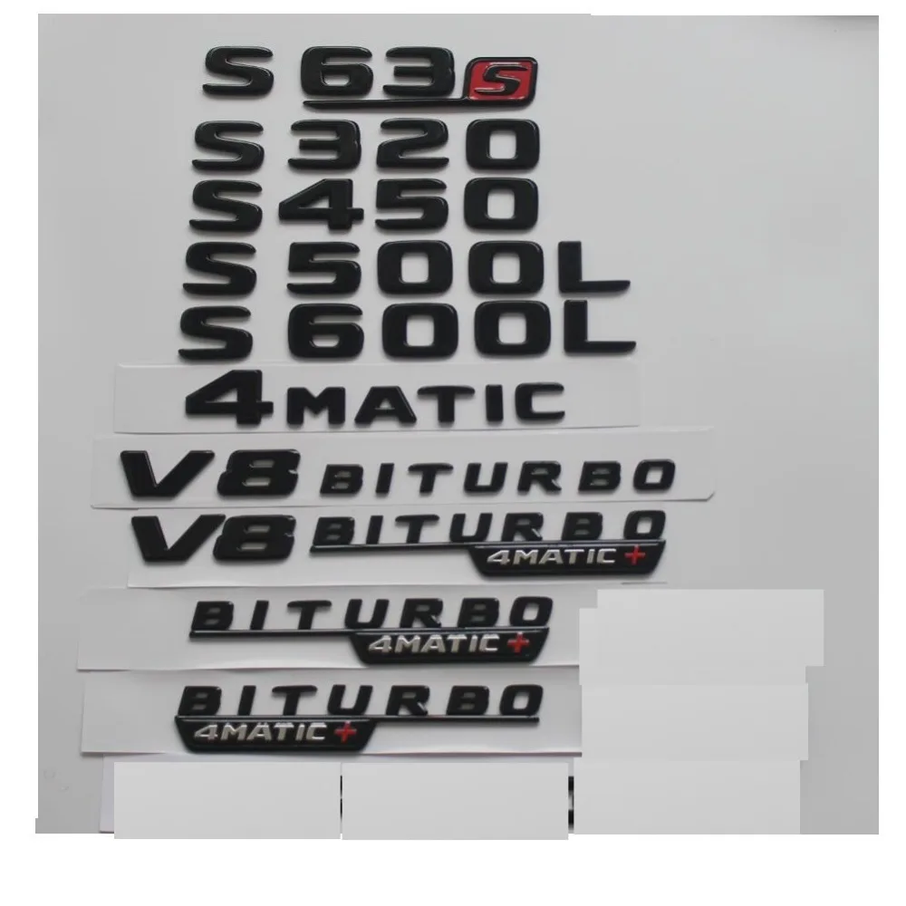Глянцевый черный для Mercedes Benz W221 W222 S63 S63s S65 AMG S400L S500 S500L S600L S560 S680 4matic значки на багаж