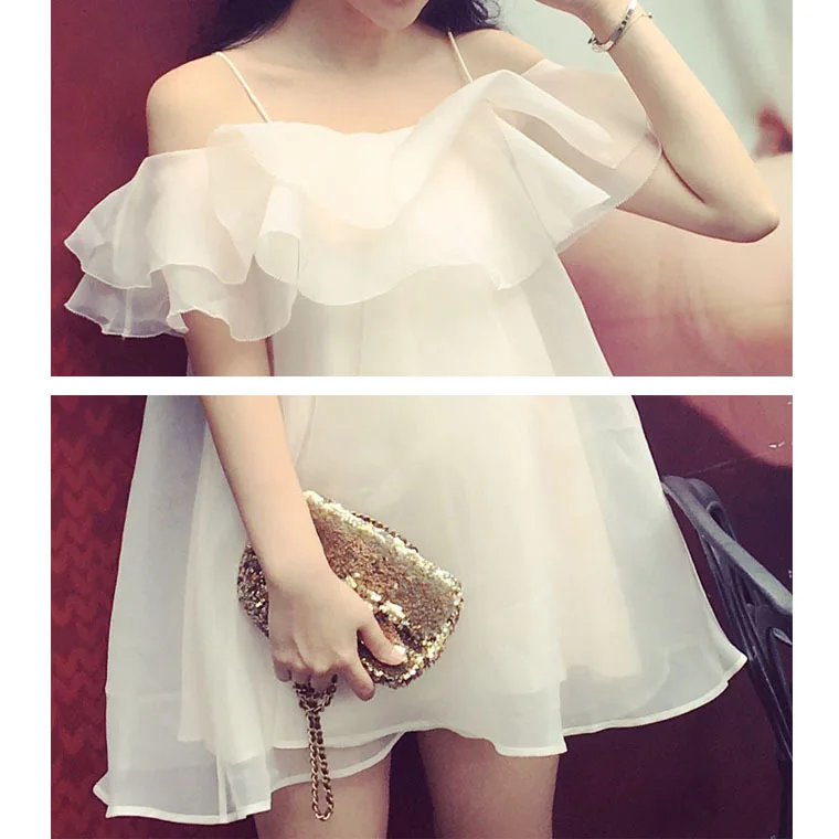 Женское Сетчатое платье с оборками без рукавов на бретельках воротником из