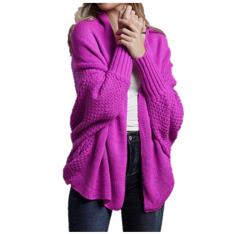 Женский трикотажный кардиган с рукавами летучая мышь |