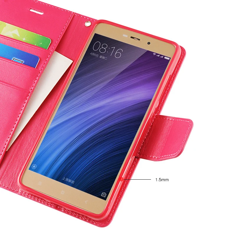 Роскошные Ретро Crazy Horse PU Бумажник кожаный чехол Мягкие TPU Стенд для Xiaomi Redmi 4x кожа