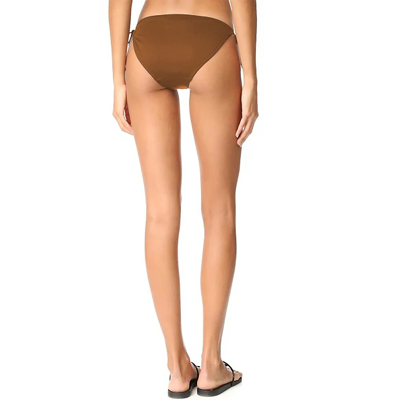 Женские сексуальные регулируемые купальники бикини с низкой талией коричневые