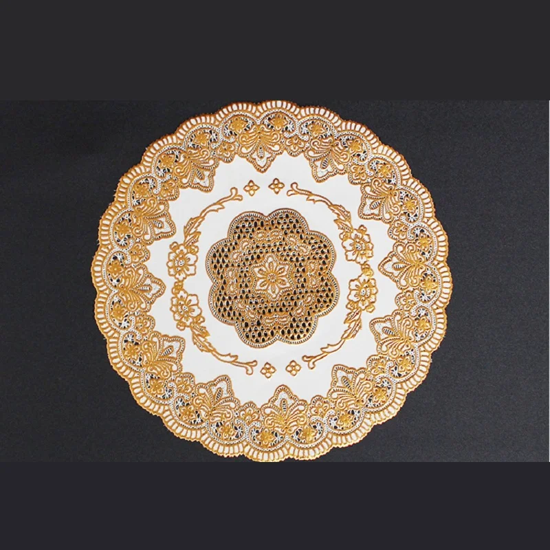 2 шт. ПВХ материал Золотая чашка столовые приборы Домашний Настольный коврик coaster