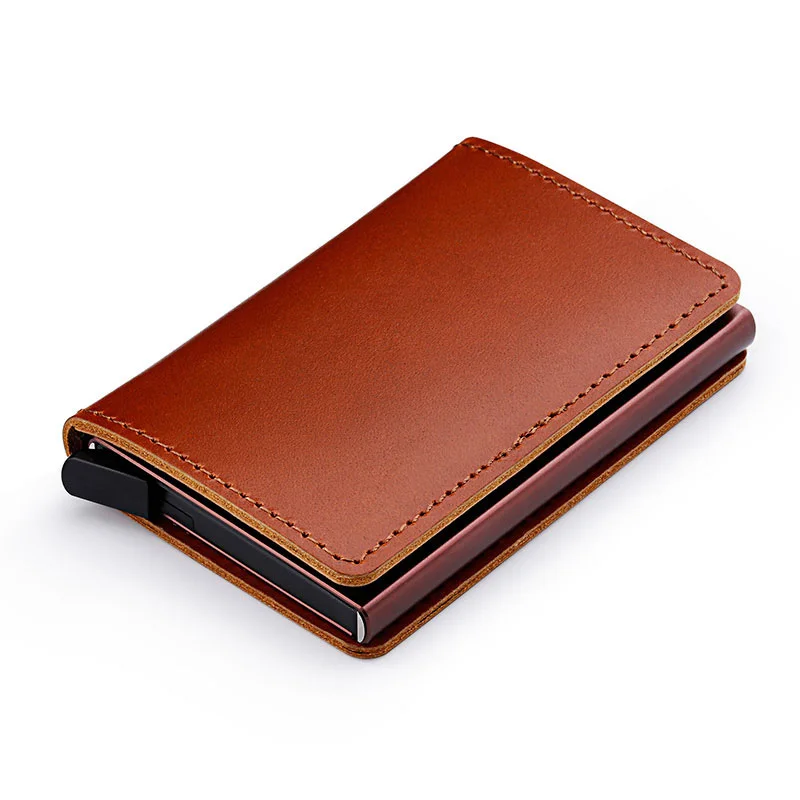 Мужской тонкий мини-кошелек из 100% натуральной кожи с RFID-блокировкой | Багаж и