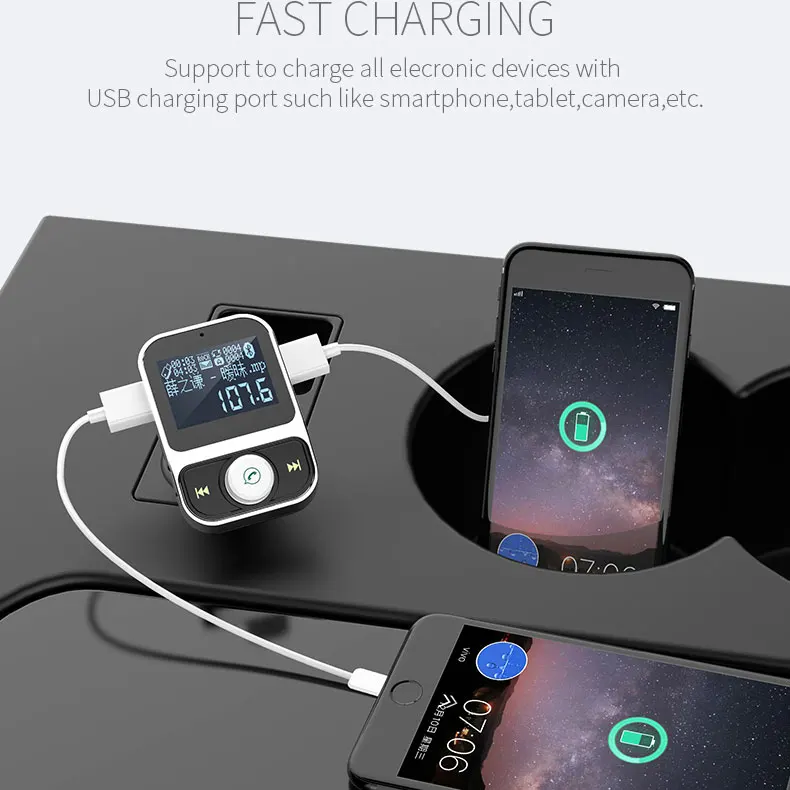 Bluetooth car kit Handsfree беспроводной Автомобильный MP3 плеер fm трансмиттер 5 В 3.1a телефон