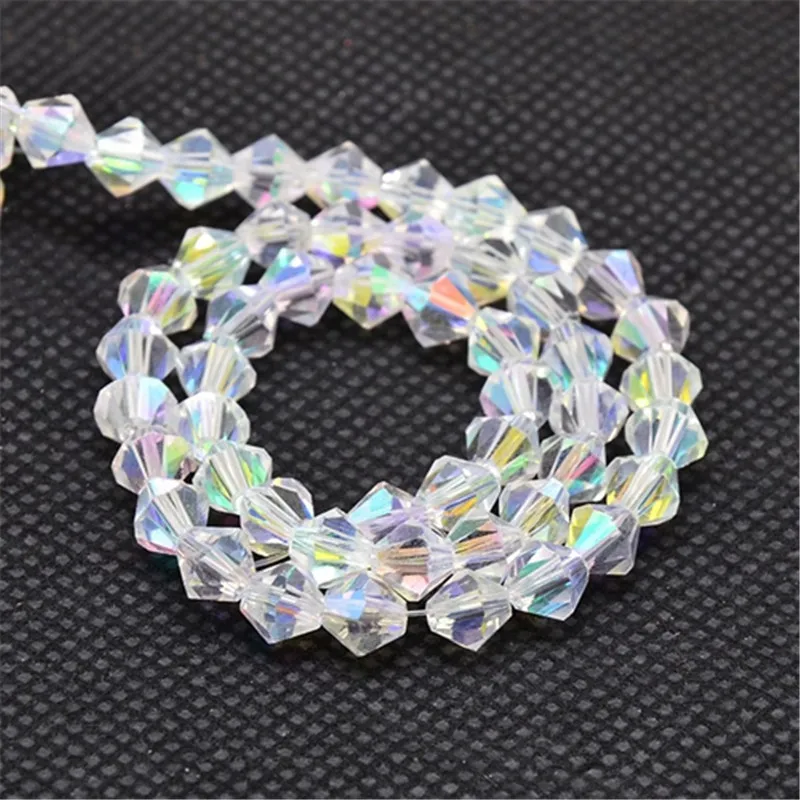 

10Strands 3x3mm imitate Crystal electroplate bicone Glass Beads faceted grade aa bead for necklace bracelet Making F80