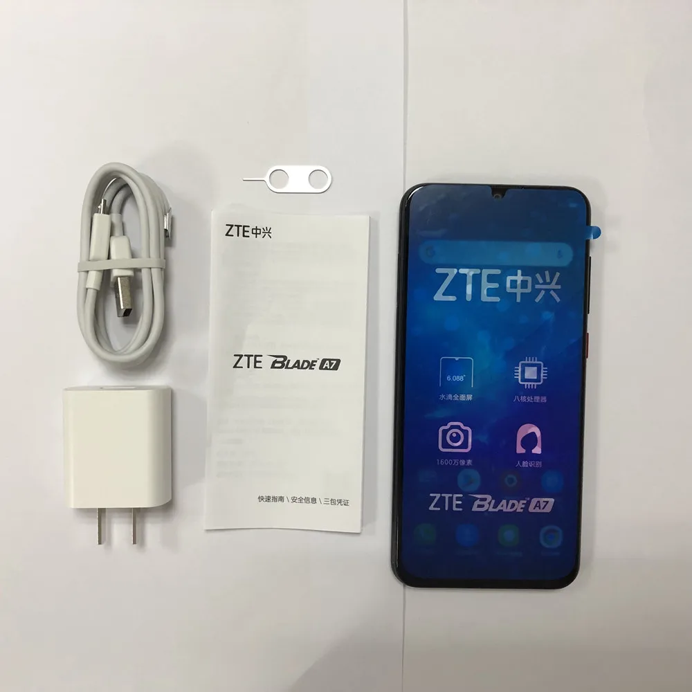 Оригинальный zte лезвие A7 мобильный телефон на процессоре Helio P60 Восьмиядерный Face ID