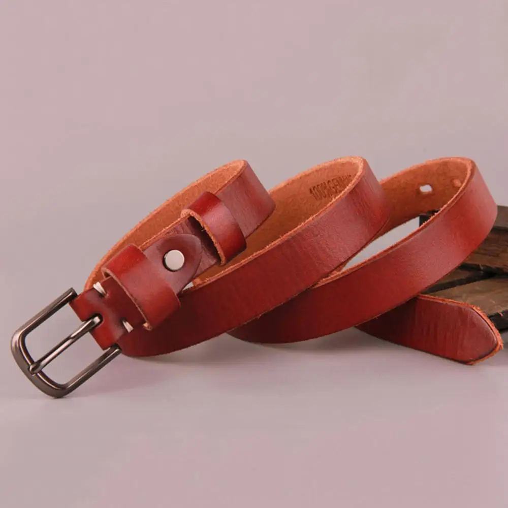 CUKUP Ladies Top Quality Fashion Cow Cowhide Leather Belt Pin Buckle 2.4cm Wide Dresses Jeans Accessories for 2018 Women NCK447
