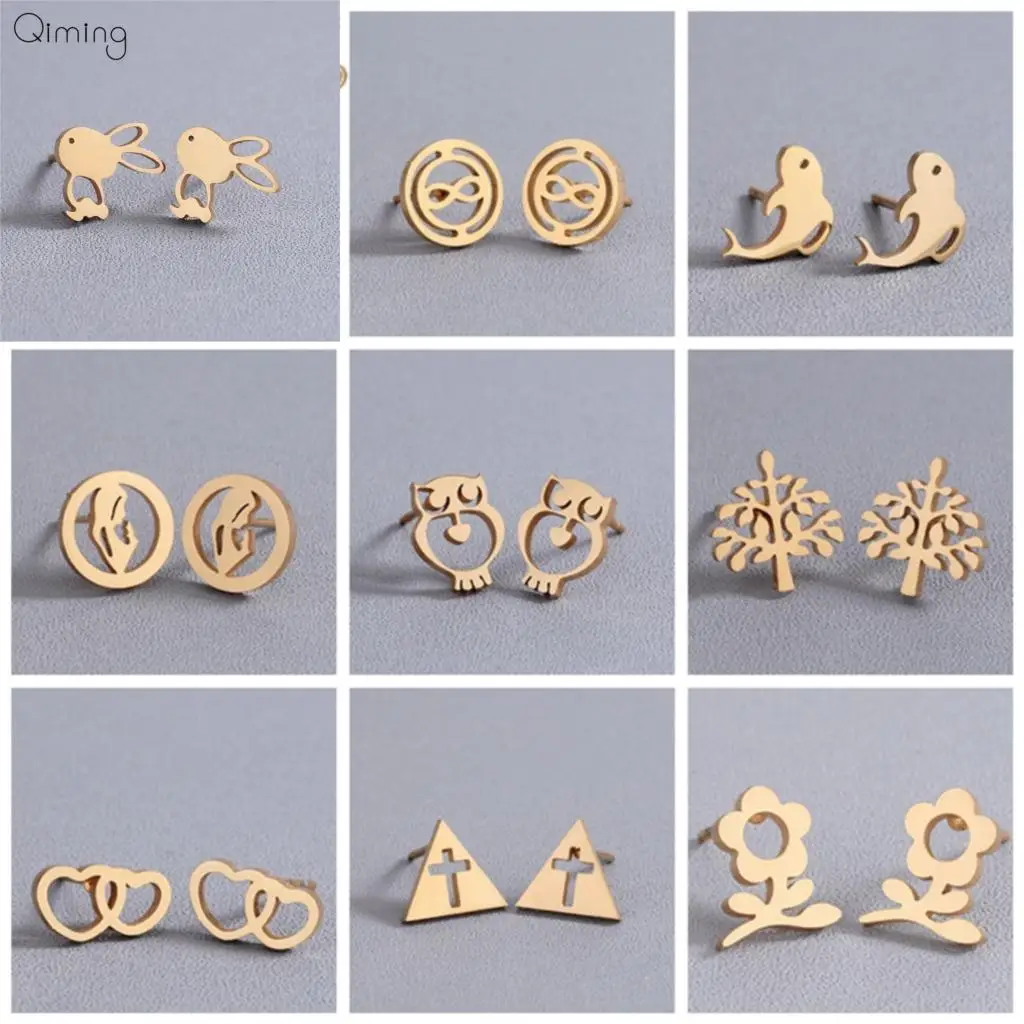 Женские серьги гвоздики из нержавеющей стали|Серьги-гвоздики| |