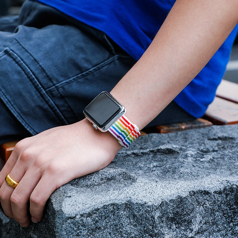 Ремешок Nato для apple watch, ремешок для apple watch 5, 4, 3, ремешок 44 мм, 40 мм, iwatch, ремешок 42 мм, 38 мм, плетеный нейлоновый браслет pulseira correa