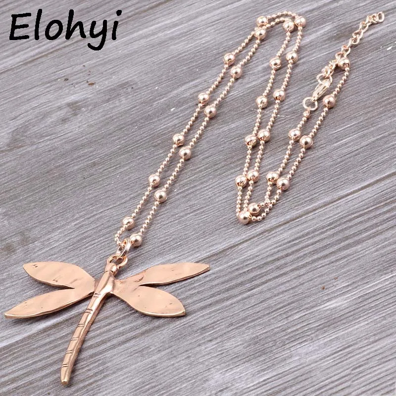 ELOYHI женская цепочка в стиле бохо со стрекозой модная для свитера ожерелье и