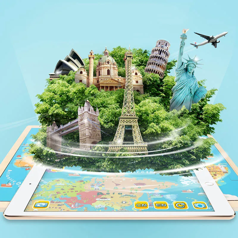 TOPBRIGHT AR карта мира головоломка дерево 3D дети От 2 до 6 лет Детские игрушки развивающие игрушки|Пазлы| |