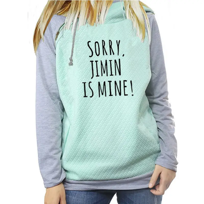 Новинка 2018 модные толстовки с принтом SORRY JIMIN IS MINE женские топы свитшоты