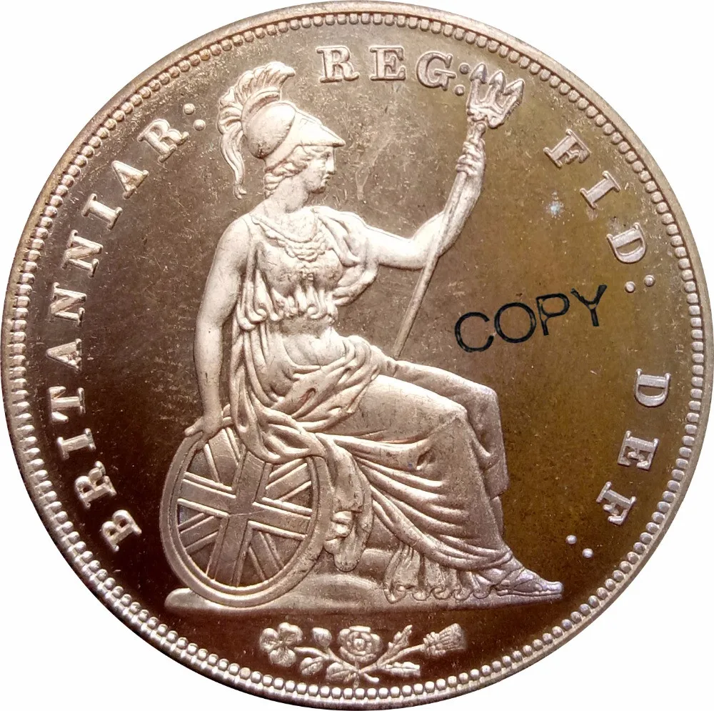 Великобритания Виктория 1 пенни 1839 красный Медь имитация монеты