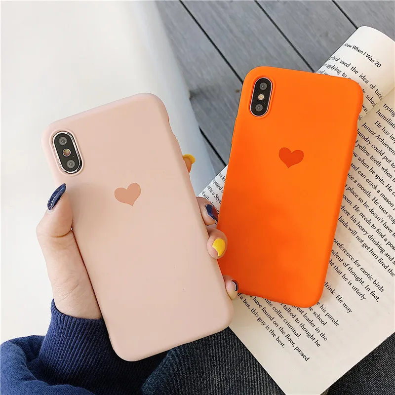 Чехол ярких цветов для iPhone на XR XS X Xs Max Love Heart чехол телефона 6 6S 7 8 Plus 5 5S SE мягкие