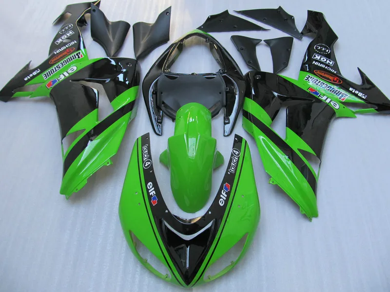 Новый комплект обтекателей для Kawasaki Ninja ZX10R 06 07 мотоциклов зеленого и черного