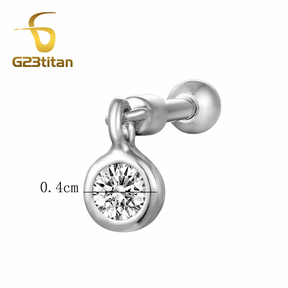 G23titan модные женские аксессуары Tragus серьги кулон 16 г Пирсинг из нержавеющей стали