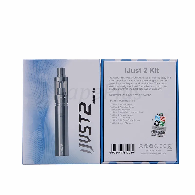 Оригинальный Eleaf iJust 2 комплект 2600 мАч батарея и 5 мл 0.3ohm бак атомайзер электронная