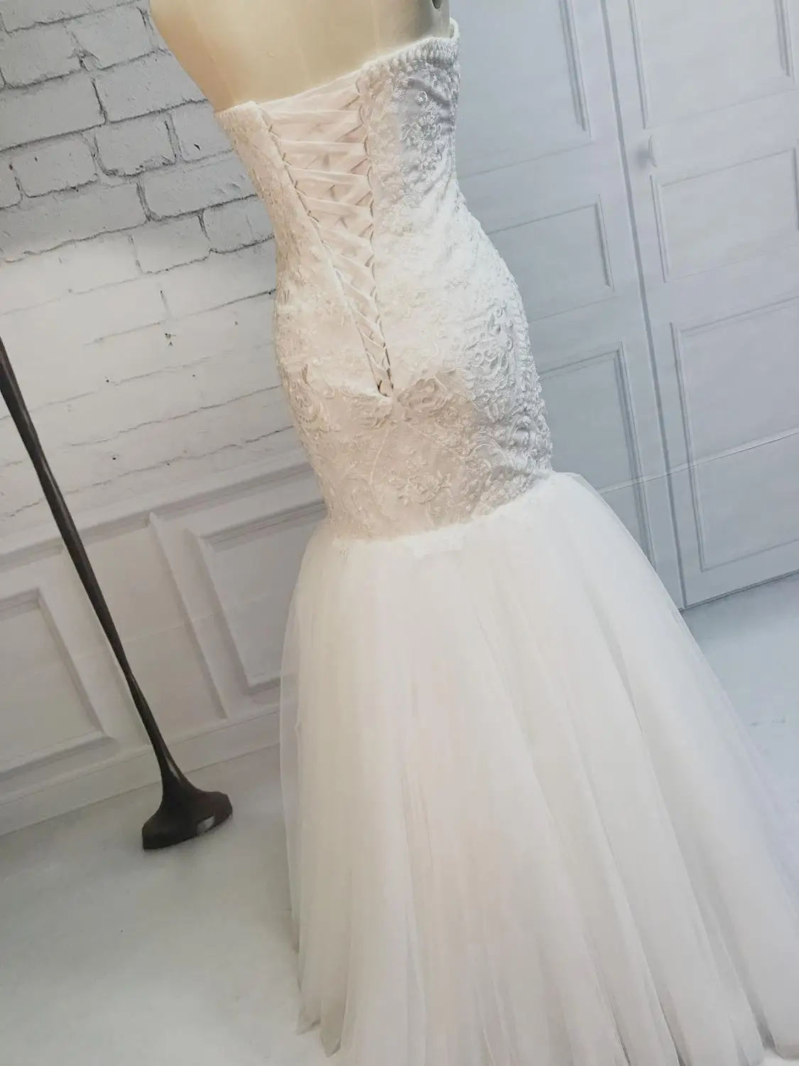 Женское свадебное платье без бретелек Erosebridal кружевное длиной до пола шлейфа 2019 |