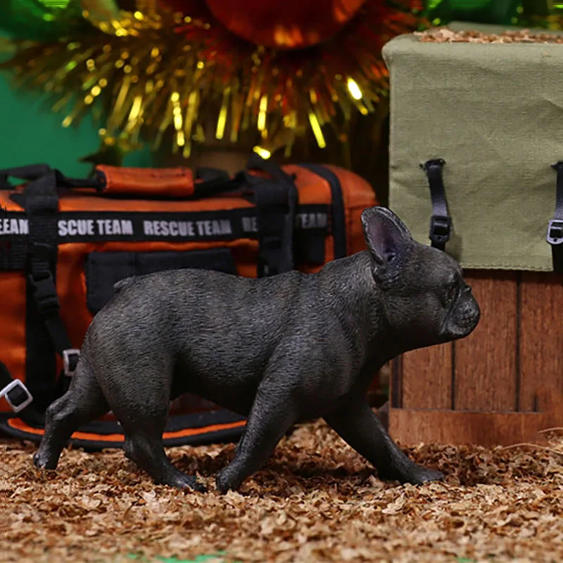

2 Models 1/6 Scale Dog Animal High Simulation Animal French Bulldog Pet Dog For 12'' Action Figure Body Doll Accessories