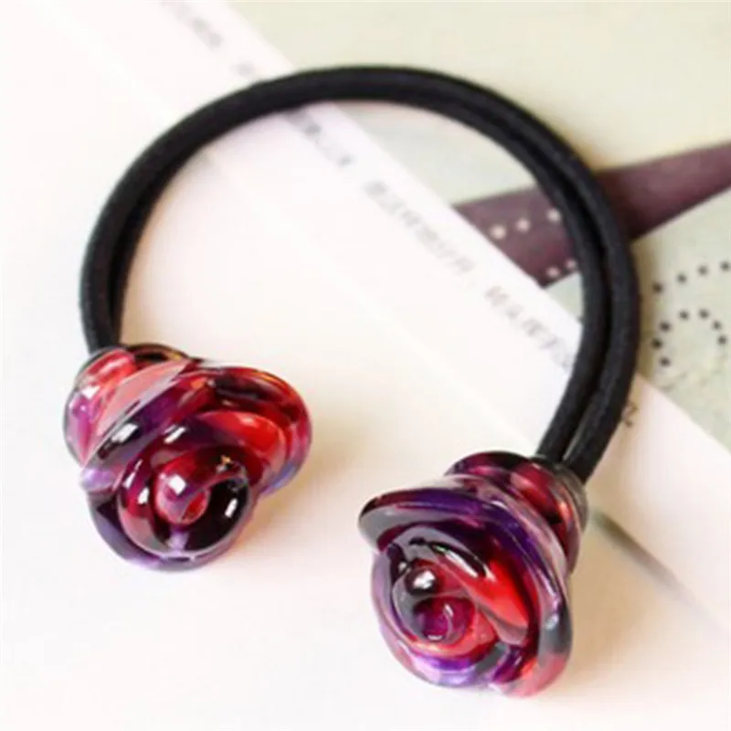 Эластичная акриловая веревка для волос PINKSEE с цветами конского хвоста женщин