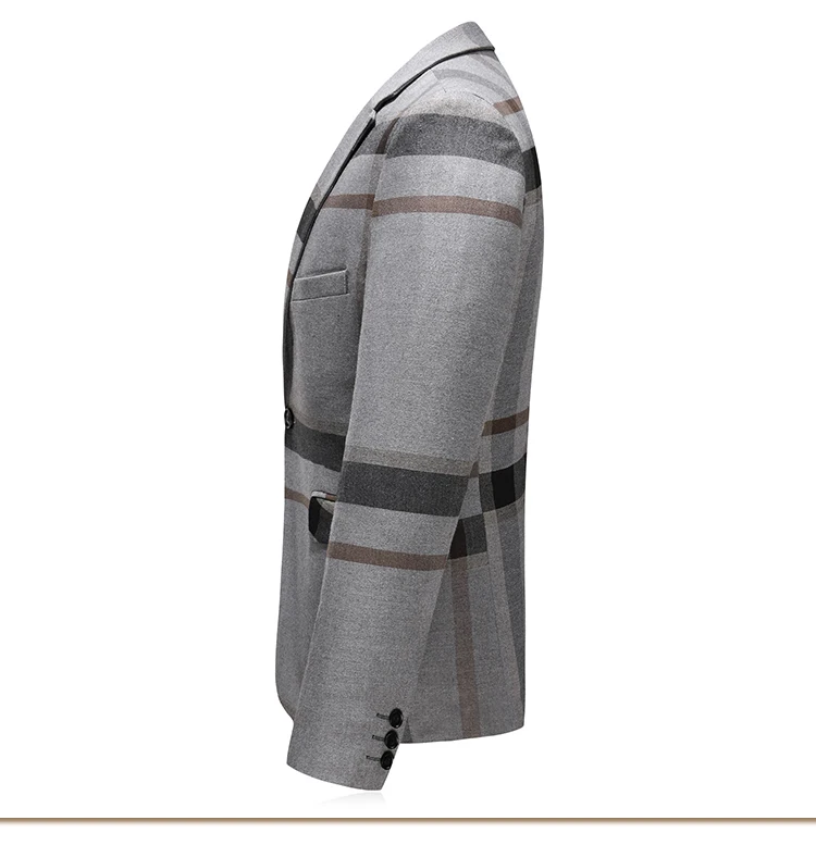 Жениха мужской костюм серый в клетку Повседневное Бизнес Мода 2018 высокое