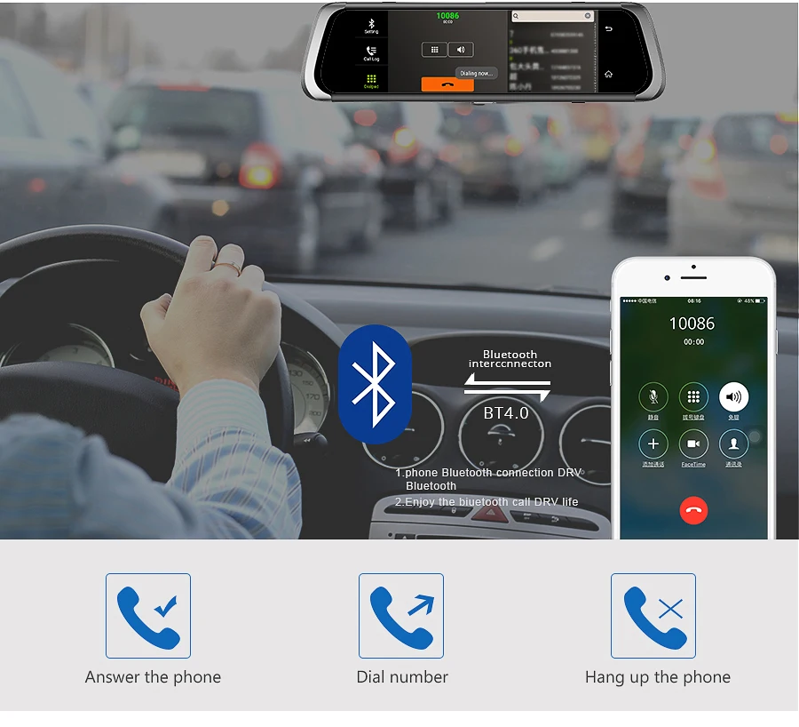 Bluavido 4G Android 1" автомобиль видео зеркало FHD 1080P автомобиля Камера gps навигации ADAS Двойной объектив Wi-Fi регистраторы заднего вида DVR Регистраторы