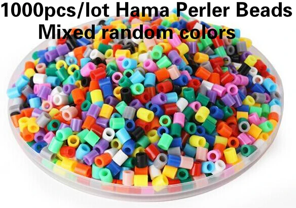 1000pcs Beads 5 мм бусины Hama perler Дети Ручная работа плавкий предохранитель Пинцет перфорированная плита аксессуары разведки образования diy игрушечные лошадки GYH - Цвет: 1000pcs Beads