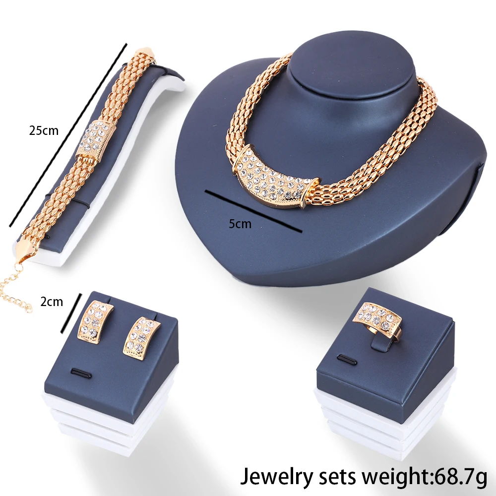 2016 классический дизайн кристалл ювелирные комплект серьги себе ожерелья браслет