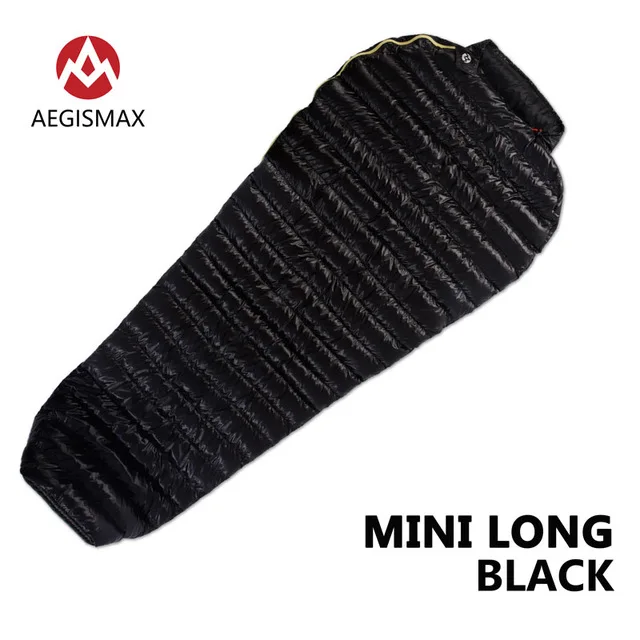 Black 258g L AEGISMAX Ультра лёгкий спальный мешок мини-мини длинный 95% гусиный пух Мумия Открытый Кемпинг удлиненный взрослый Нейлон Весна ленивый мешок - Цвет: Black 258g L