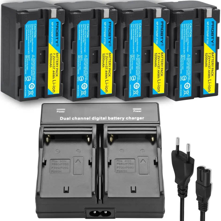 4Battery withcharger Для sony NP-F770 NP-F750 NP F770 батарея для sony CCD-RV100 SC5 TR940 TR917 Камера CN-160 CN-216 CN-304 YN 300 VL600 светодиодный видео - Цвет: 4Battery withcharger