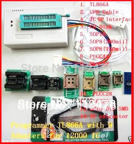 V9.00 XGECU minipro TL866II Plus TL866A USB Универсальный биос nand flash 24 93 25 mcu программист+ 10 IC Адаптеры