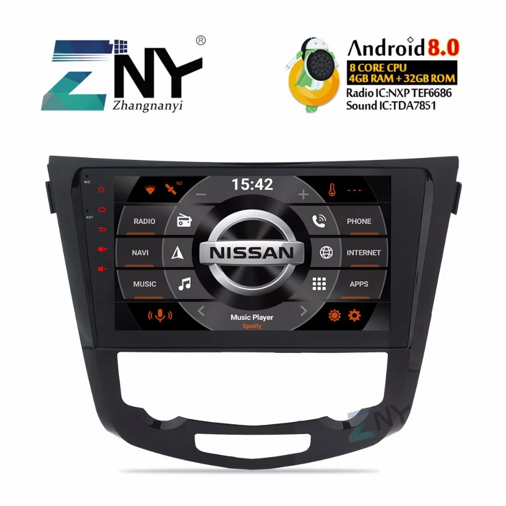 2017 &quotAndroid 8 0 стерео 2 Din автомобиля радио для Nissan Qashqai X Trail 2014 2015 2016 10 1 Мультимедиа gps