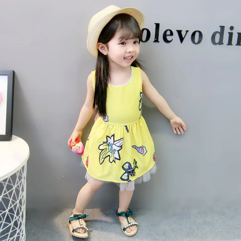 2018 детское платье принцессы Детские Летняя Одежда для девочек мороженое платья