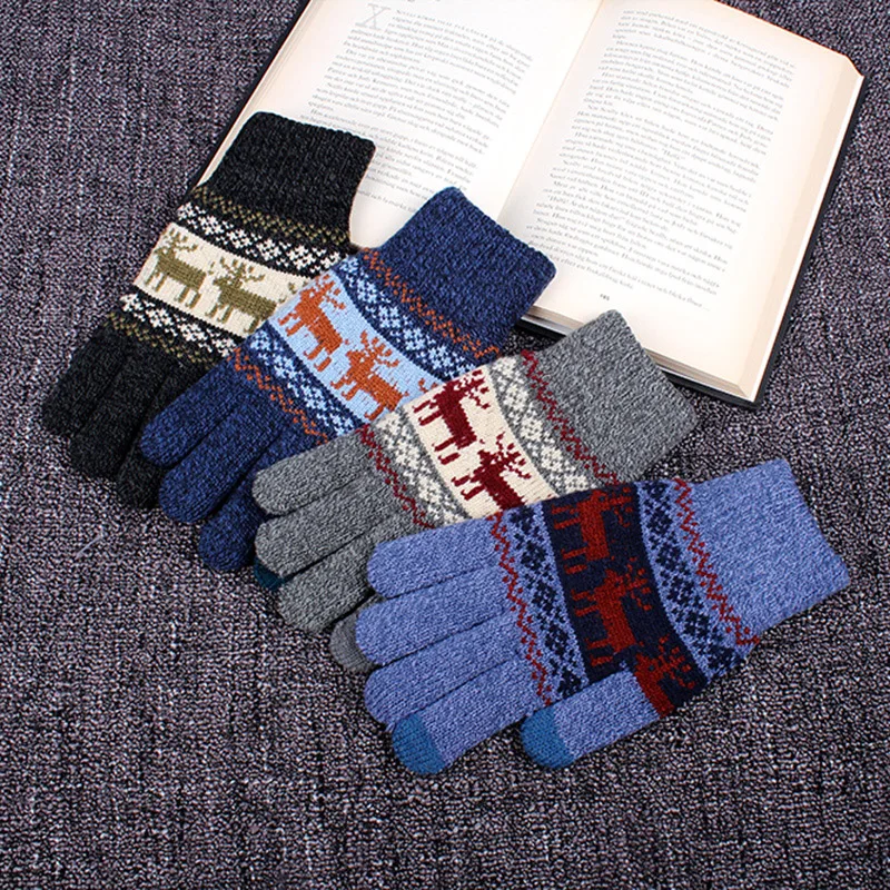 Realby Зимние перчатки Для мужчин полный палец руки теплые Сенсорный экран Ганц