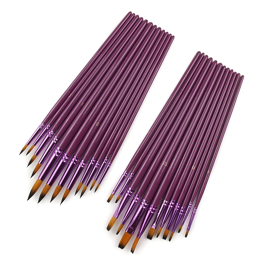 Набор кистей из нейлона для рисования акварелью 12 шт./лот|paint brush set|hair paint brushpaint |