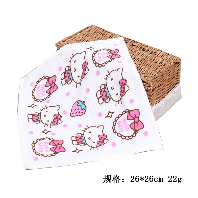 Милый хлопковый квадратный шарф с рисунком Hello kitty, мягкий абсорбирующий платок для детей, мальчиков, девочек и взрослых, 26x26 см