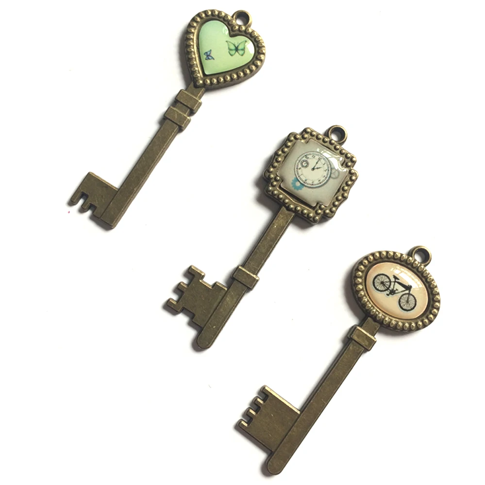 

(30pcs/lot) Sets of Alloy Antique keys charms-metal embellishments scrapbook