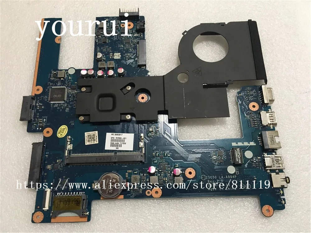Yourui для HP 15-R 250 256 G3 ноутбук материнская плата с N3530 Процессор 787809-601 787809-001