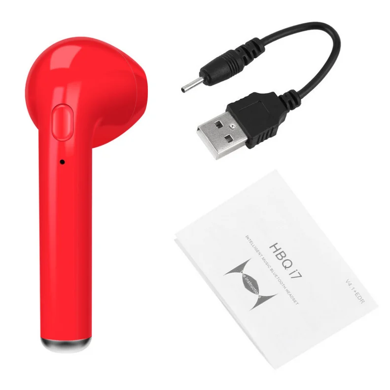 Single red TWS Bluetooth наушники Handfree гарнитура беспроводные наушники спортивные беспроводные наушники стерео fone Auriculares с зарядной коробкой - Цвет: Single red