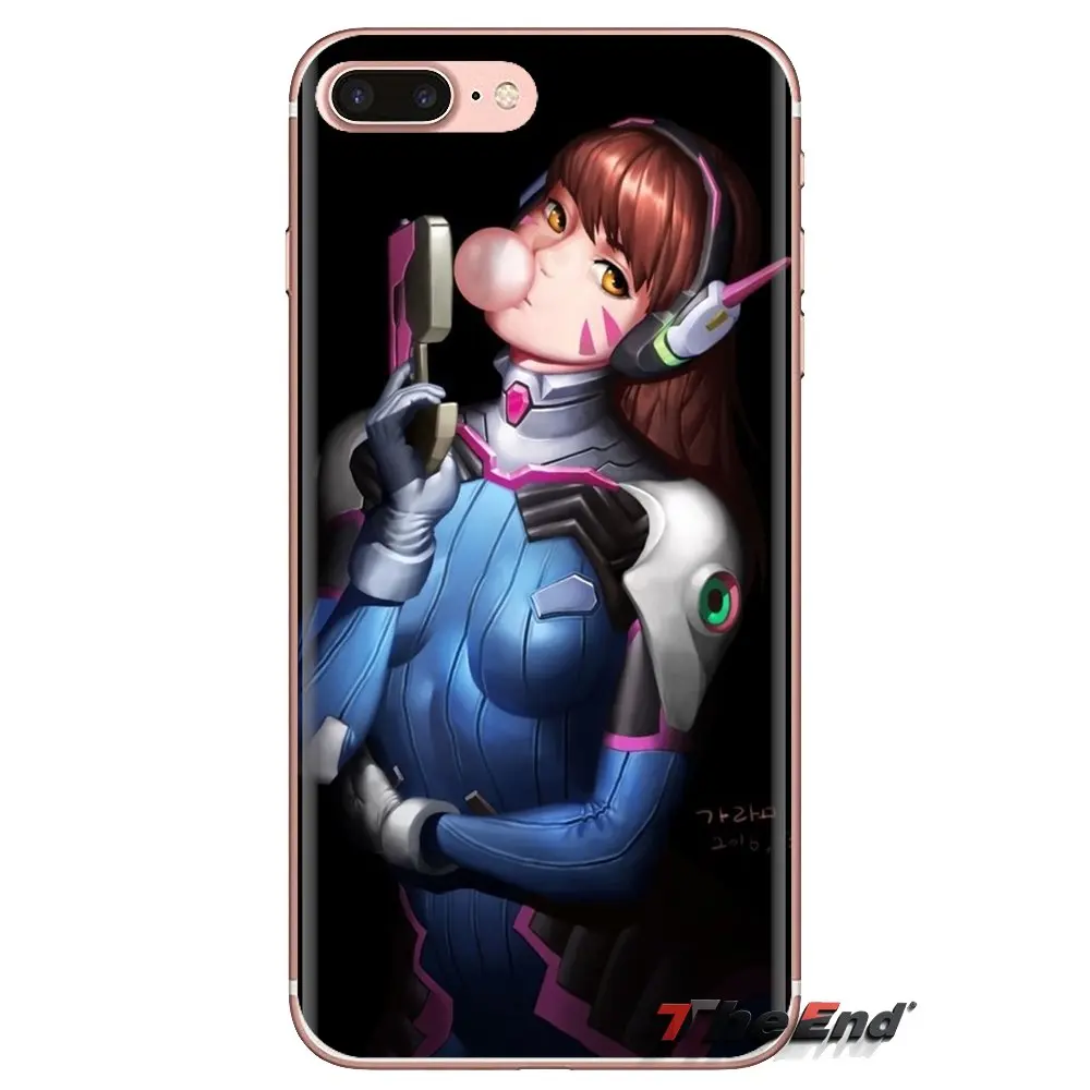 artwork Beanie bubblegum D.Va For Samsung Galaxy S3 S4 S5 Mini S6 S7 Edge S8 S9 S10 Plus Note 3 4 5 8 9 Transparent TPU Bag Case |