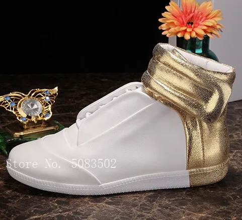 Мужская повседневная обувь из мягкой натуральной кожи черные белые с высоким