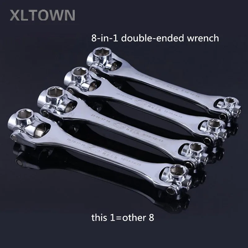 Xltown новый двухсторонний Трещоточный ключ 8 в 1 Многофункциональный торцевой