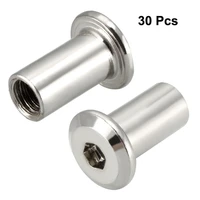 uxcell top sale 30pcslot m6 m8 10 22mm hex socket head screw post female thread furniture nut iron nickel plated