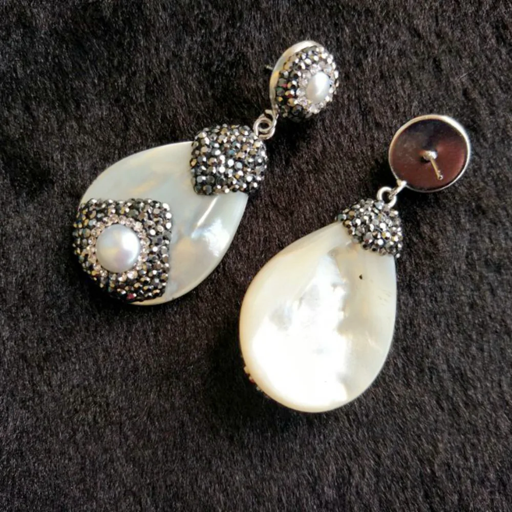 5 пар жемчужные длинные висячие серьги с черными стразами женские модные