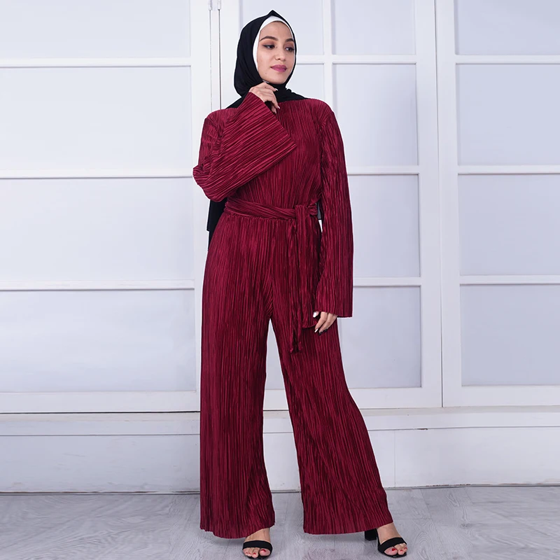 Buytize плюс размер abaya красный Дубайский мусульманский колокольчик Макси